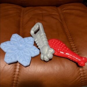 Durable Dog Toy Set - Blue, Gray, and Red